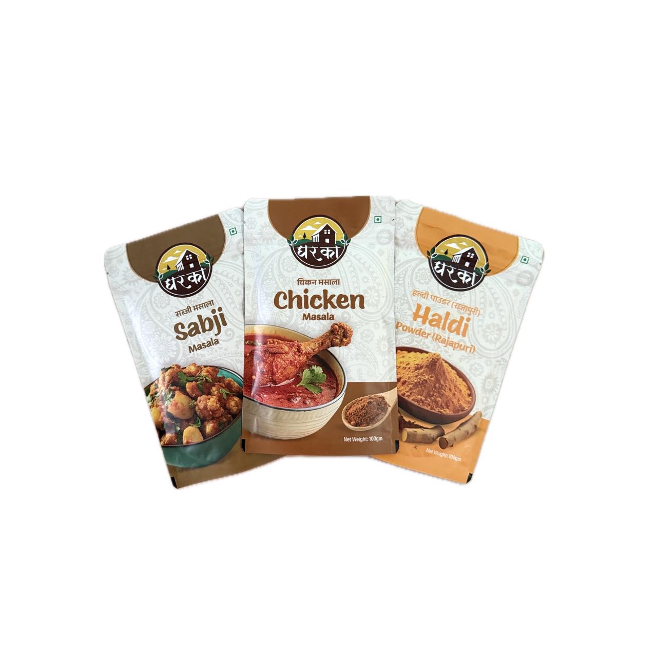 Sabji & Chicken Masala Haldi Powder Combo (3 Pack)