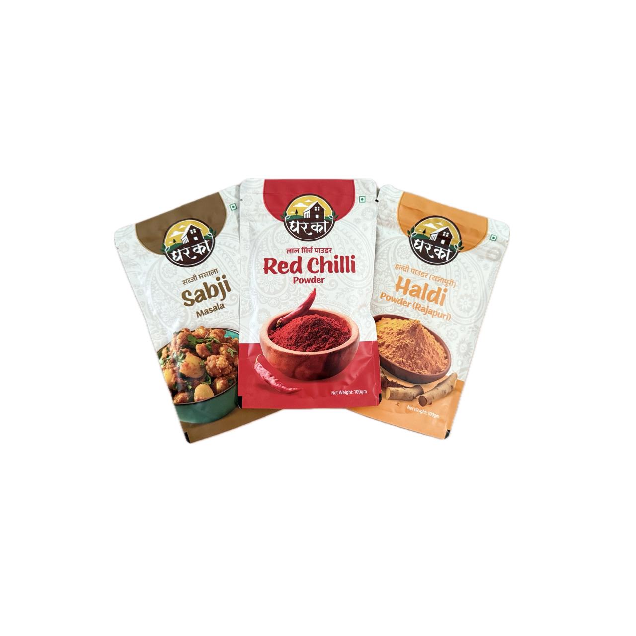 Sabji Masala Red Chilly & Haldi Powder Combo (3 Pack)
